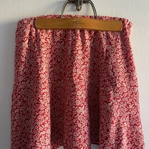 American Eagle Red Floral Mini Skirt